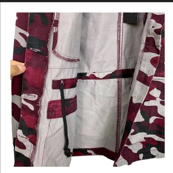 ROMEO + JULIET COUTURE Camo Button Front Jacket Fall Essential Everyday Casual‎ - Picture 6 of 9